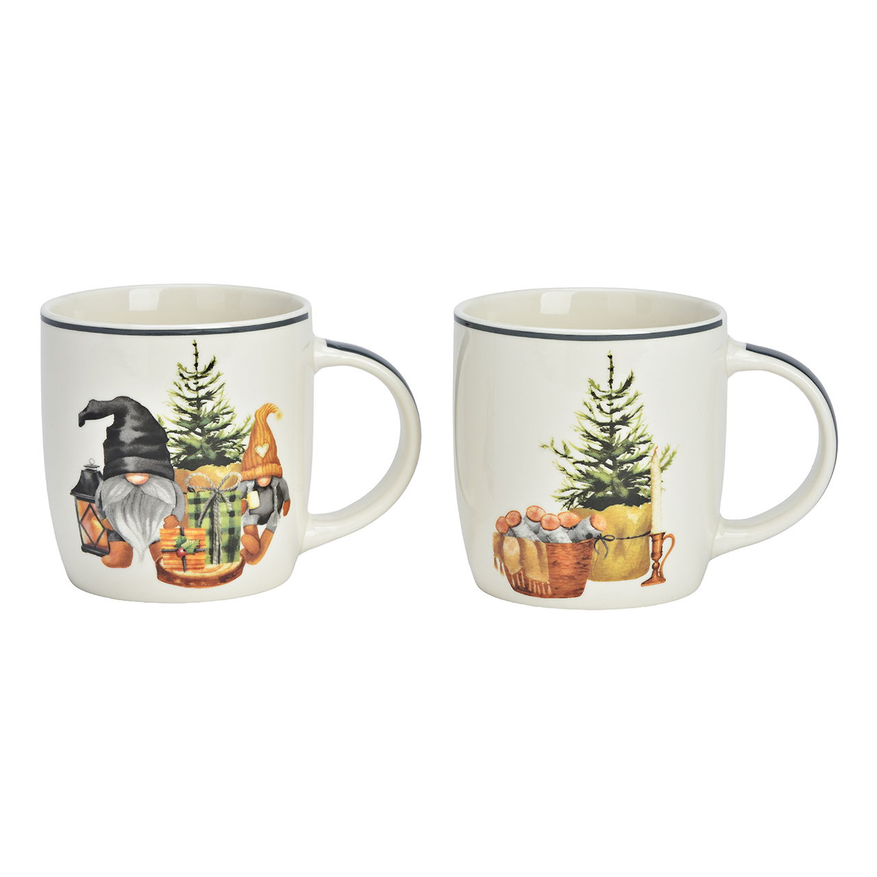 Mug decorazione natalizia in porcellana verde 2 assortiti (L/H/D) 12x9x8cm 400ml Pokal, Töpferei, Kunst, Porzellan