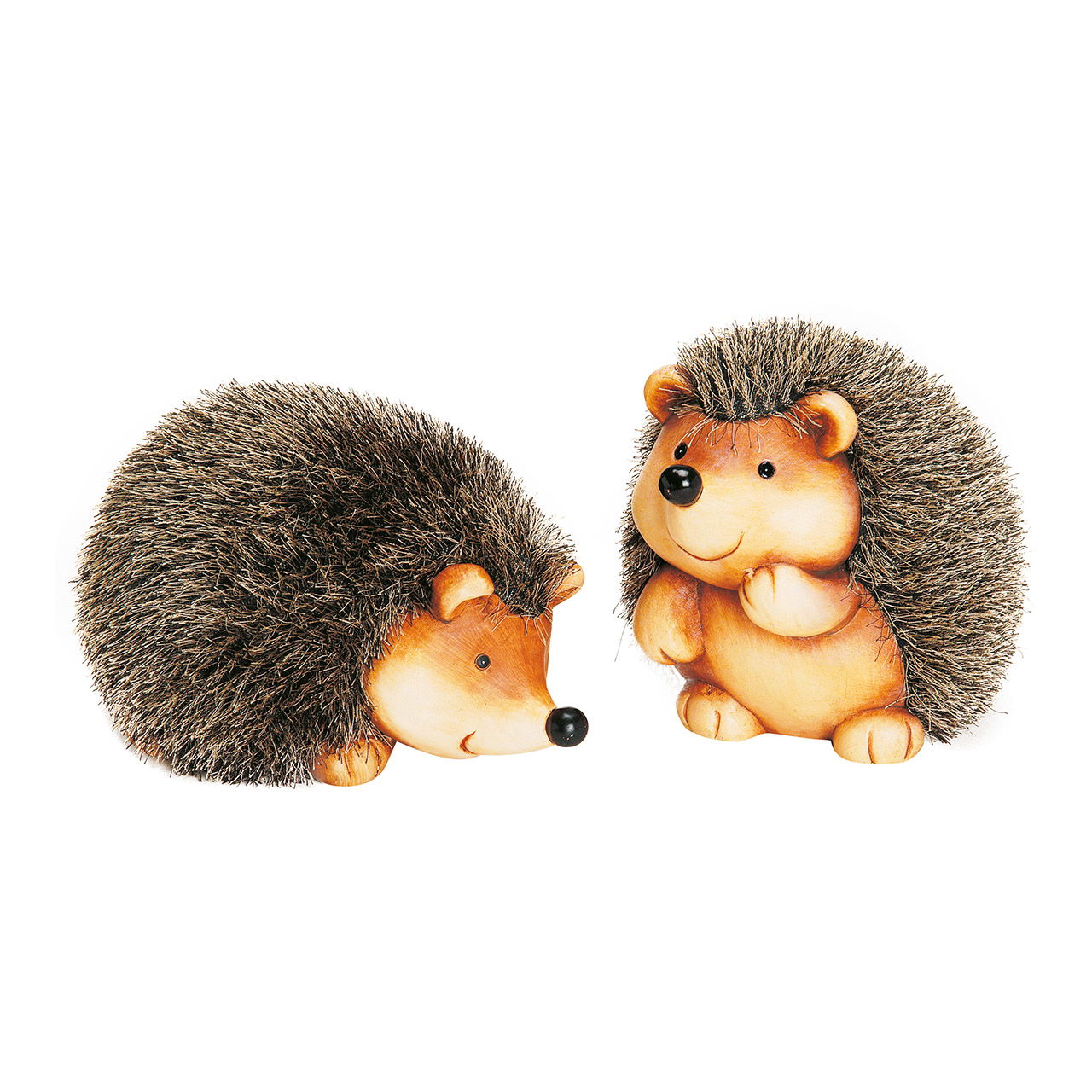 Igel aus Ton/Kunstfell, sortiert, Braun/Schwarz (B/H) 19x22cm Igel aus Ton/Kunstfell, sortiert, Braun/Schwarz (B/H) 19x22cm