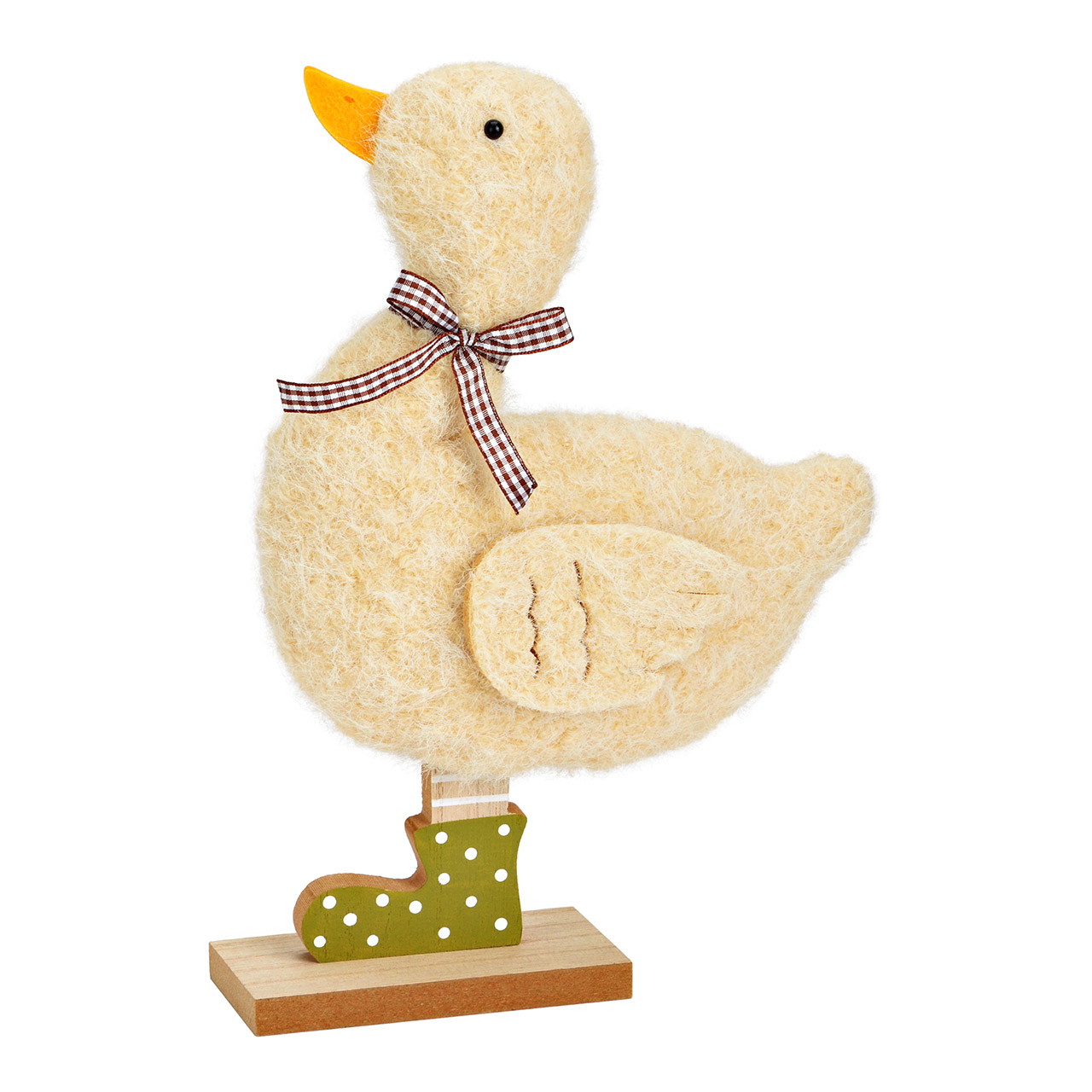 Duck with bow made of textile/wood, beige (W/H/D) 20x30x6cm Spielzeug