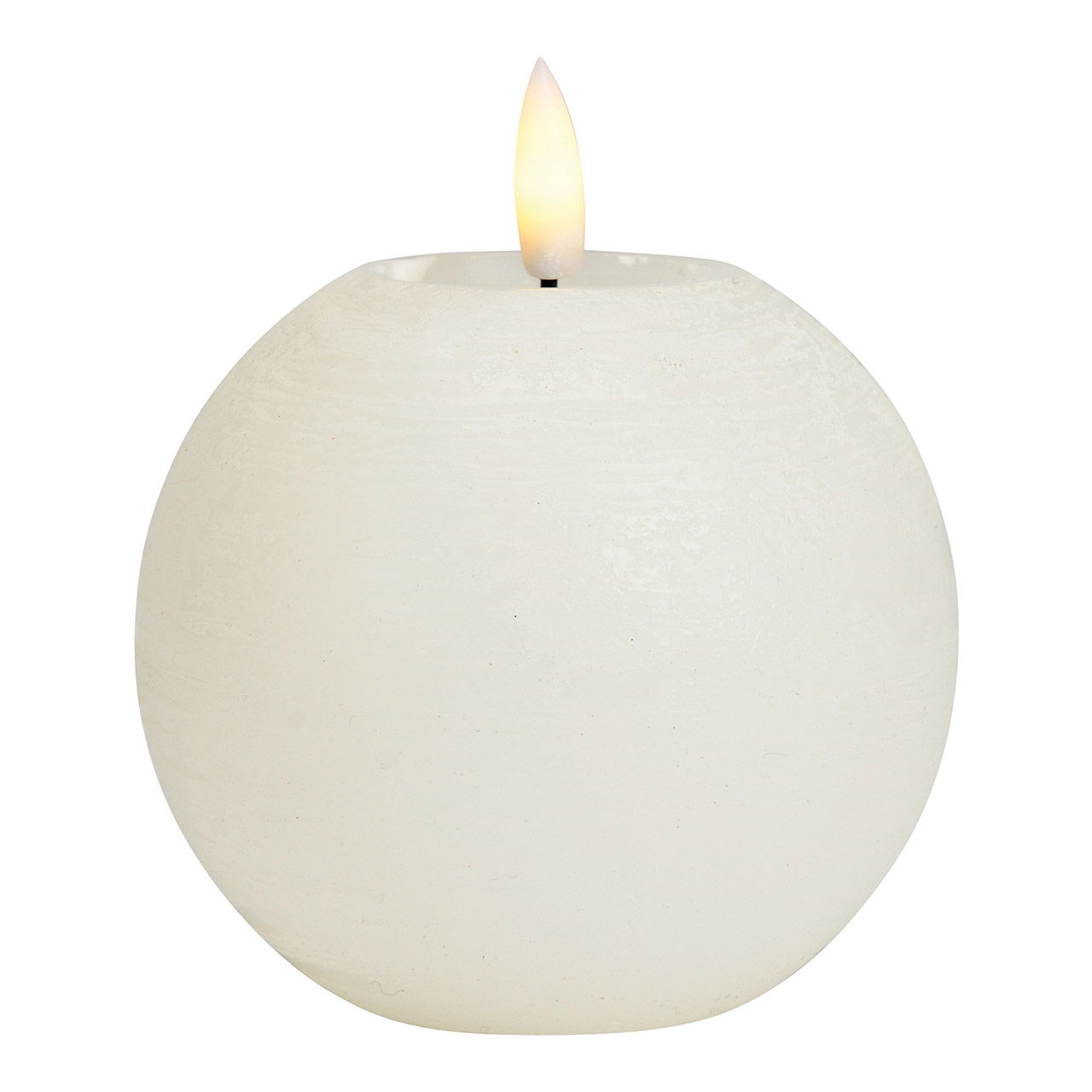 Kerze Kugel LED weiß, Flackerlicht, exklusive 2xAA aus Wachs (B/H/T) 10x9x10cm Kerze Kugel LED weiß, Flackerlicht, exklusive 2xAA aus Wachs (B/H/T) 10x9x10cm