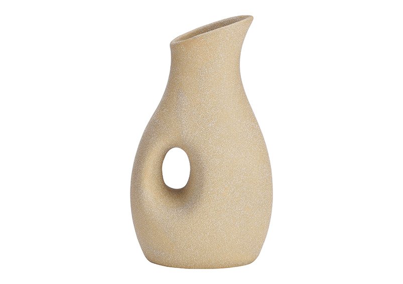 Vase Sand Finish, ceramic brown (W/H/D) 12x22x7cm