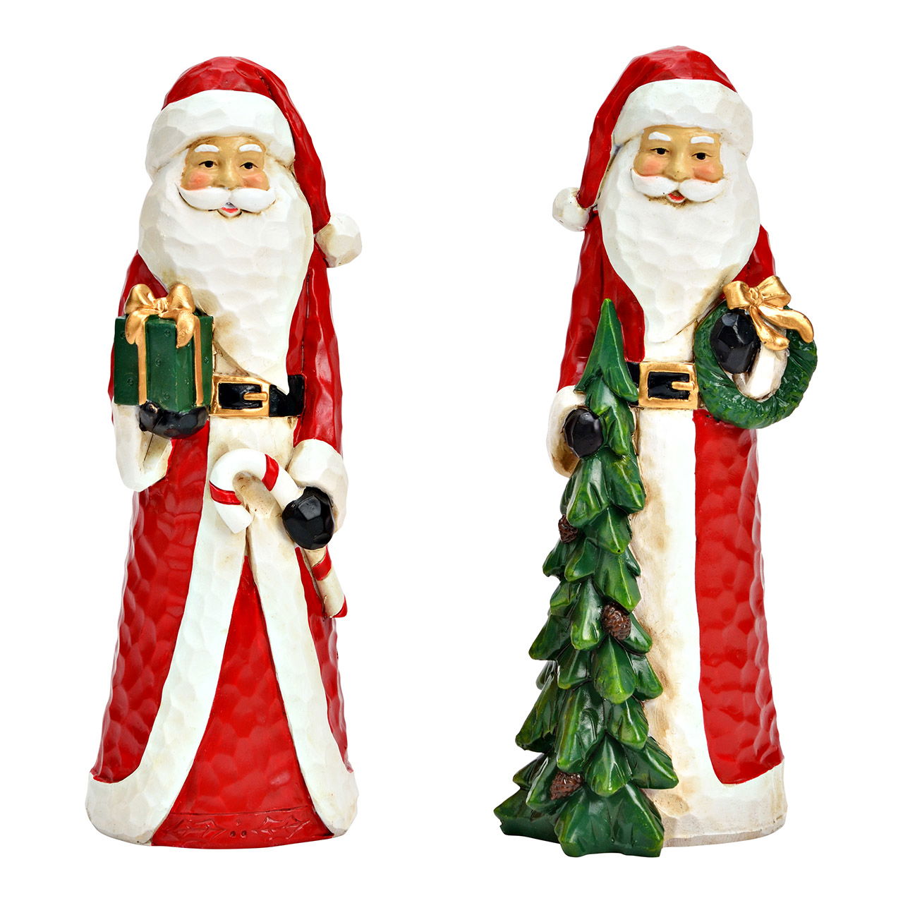 Babbo Natale in polietilene, 2 pieghe, rosso (L/H/D) 7x18x6cm Figur, Person