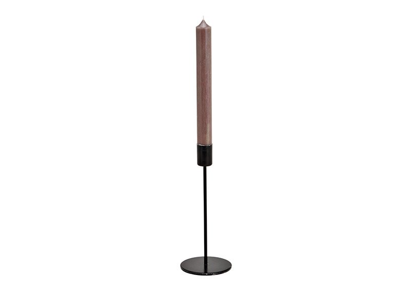 Kerzenhalter aus Metall Schwarz (B/H/T) 8x18x8cm