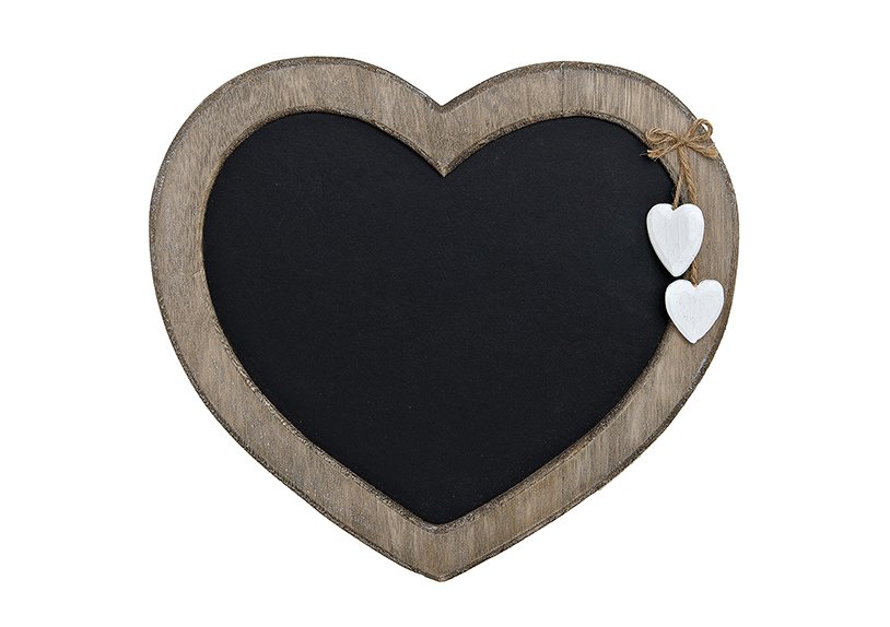 Tablón de notas de madera, con dos corazones, W30 x H27 cm