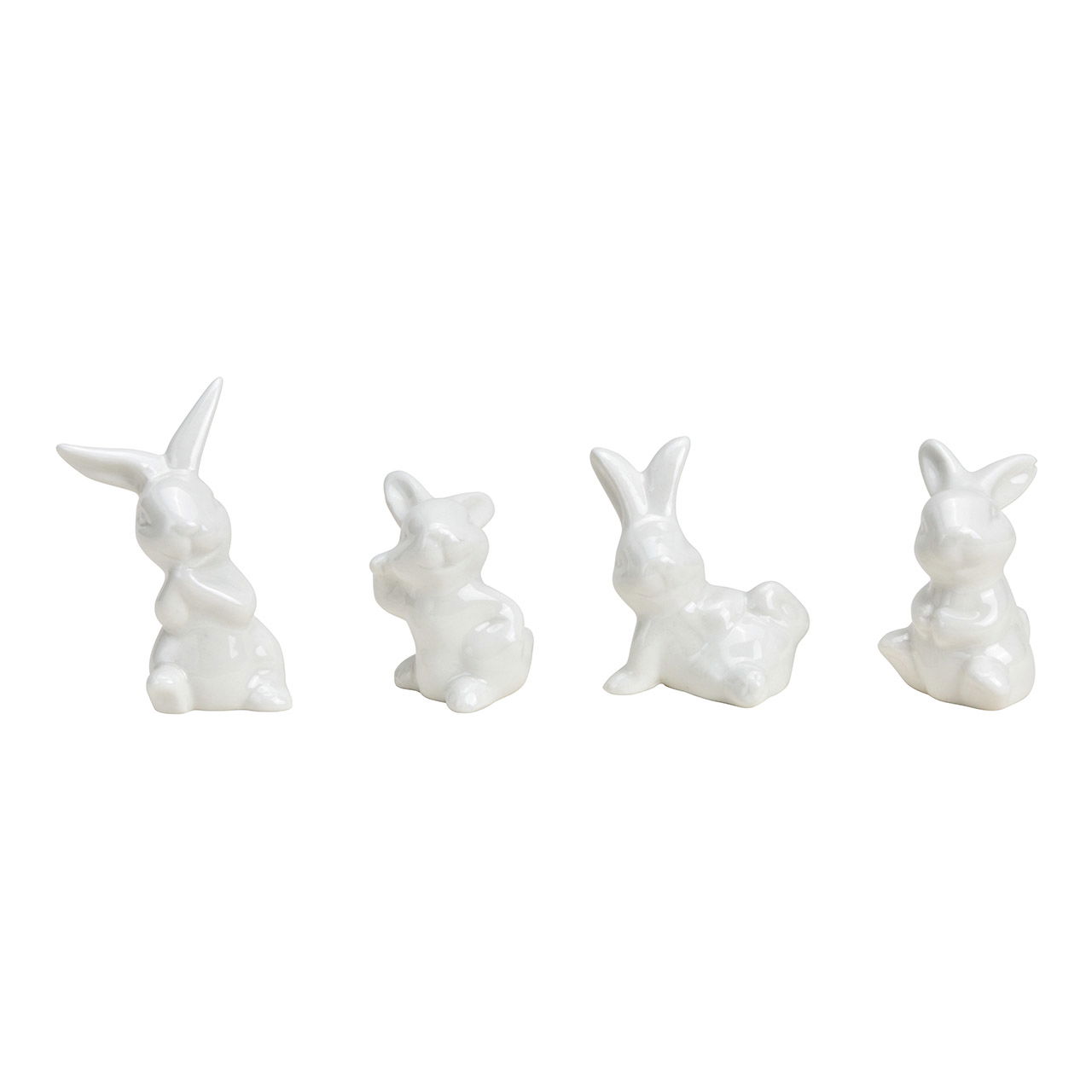 Lapin en porcelaine blanche, 4 couleurs, 6-7 cm