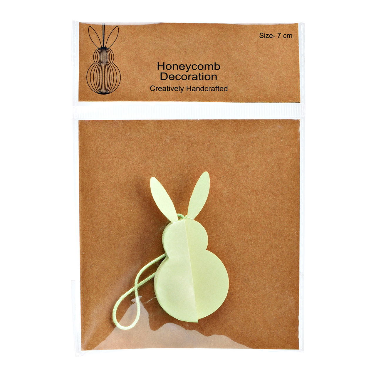 Suspension Honeycomb lapin en papier/carton vert (L/H/P) 6x10x6cm