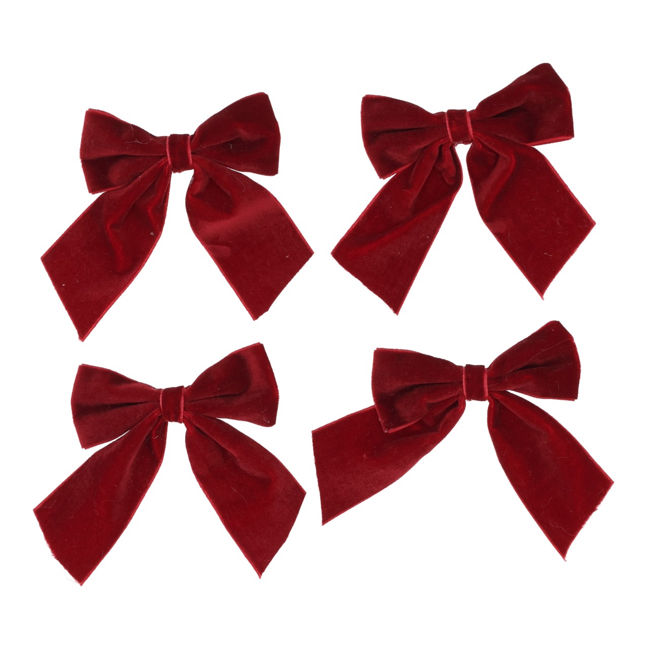 Clip em forma de laço em tecido, vermelho, conjunto de 4 (L/A/P) 8x9x1 cm Zubehor, Formelle Kleidung, Krawatte, Fliege, Kastanienbraun