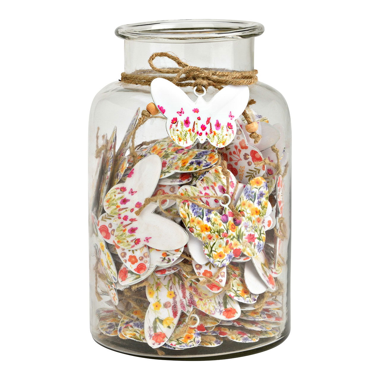 Hanger vlinderbloemen van metaal, 4-voudig, kleurrijk (B/H) 8x6cm 96st. in glas 17x26x17cm Zubehor, Ohrring, Schmuck, Kunst