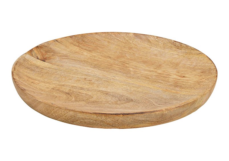 Mango wood plate brown (w / h / d) 25x2x25cm