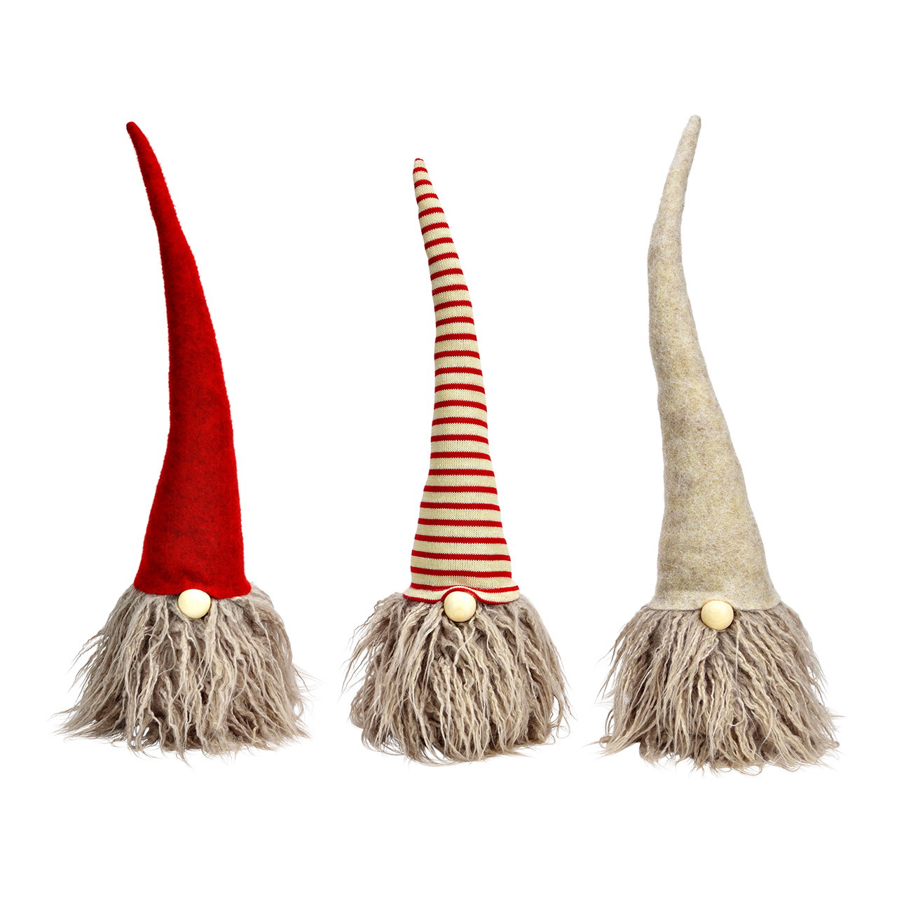 Tekstil-nisse, 3-delt, beige/rød (B/H/D) 12x47x12 cm