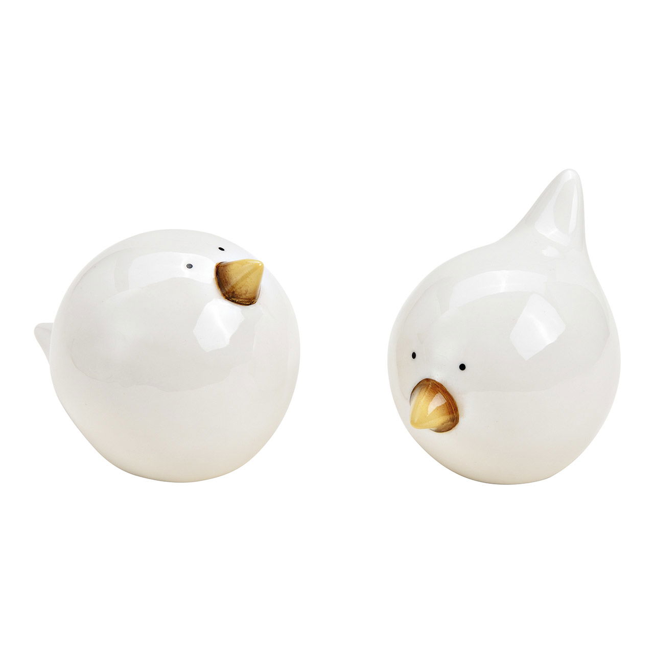 Porcelain bird white 2-fold, (W/H/D) 14x10x10cm