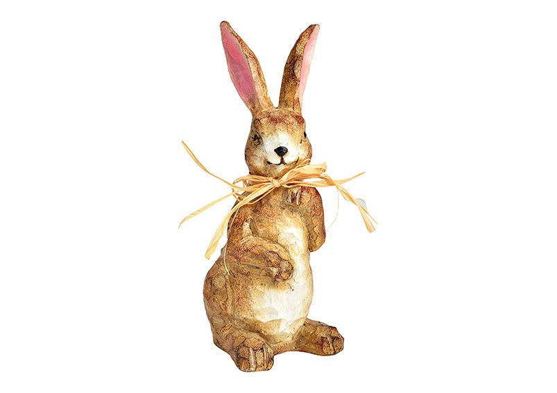 Bunny hout optiek van poly bruin (B/H/D) 8x18x7cm