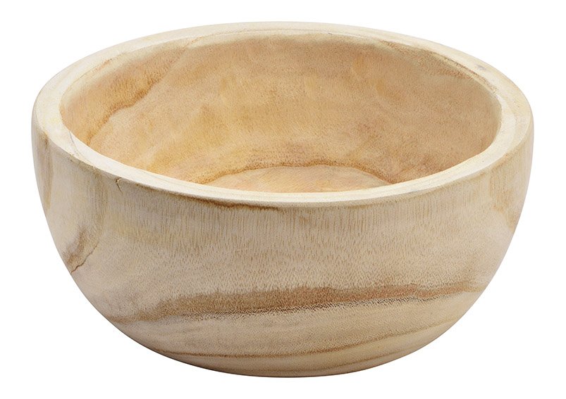 Paulownia wood bowl natural (W/H/D) 25x11x25cm