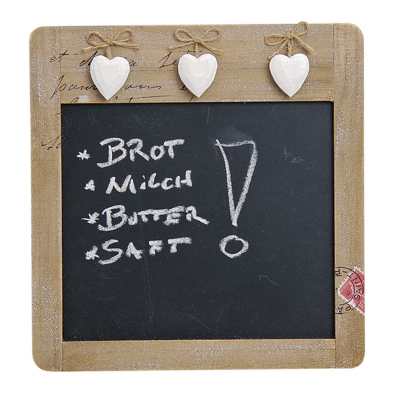 Memo board di legno, con 3 cuori, L28 x H29 cm