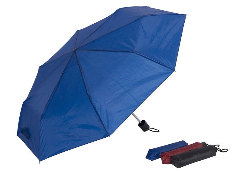 Umbrella mini 53cm, plastic, 3-fold, (W/H/D) 25x4x4cm