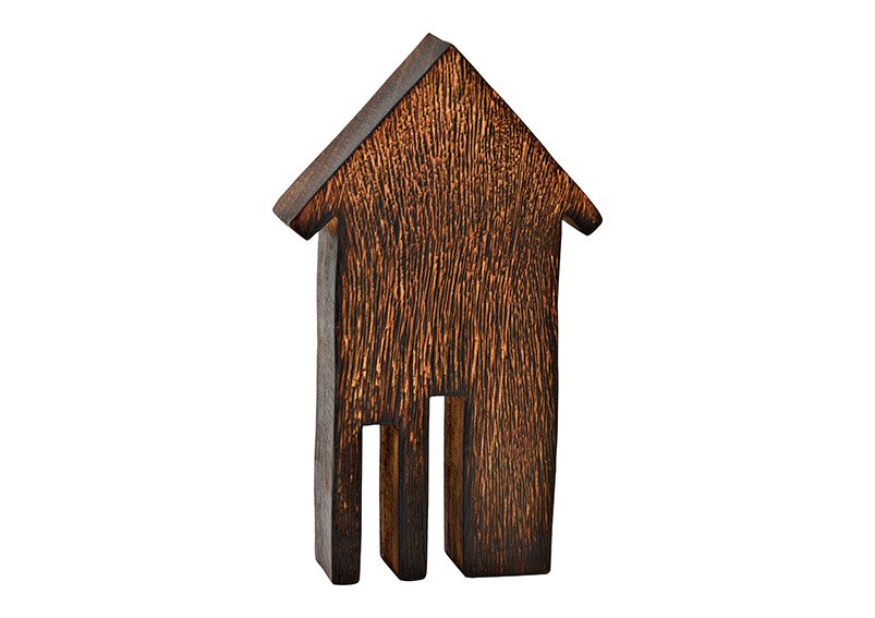 House from mango wood brown (W/H/D) 12x20x4cm
