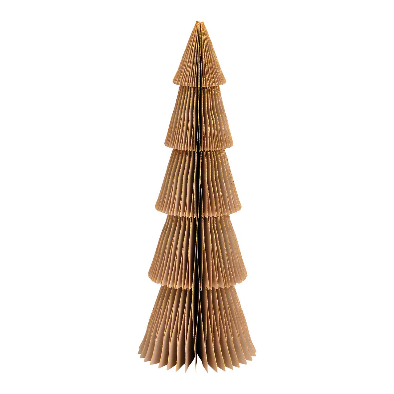 Aufsteller Tannenbaum Honeycomb mit Glitter aus Papier/Pappe beige (B/H/T) 10x30x10cm