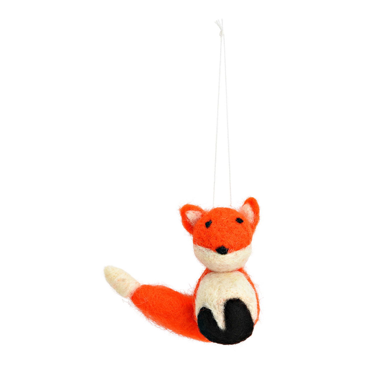 Suspension renard en feutre, orange (L/H/P) 3x7x4cm