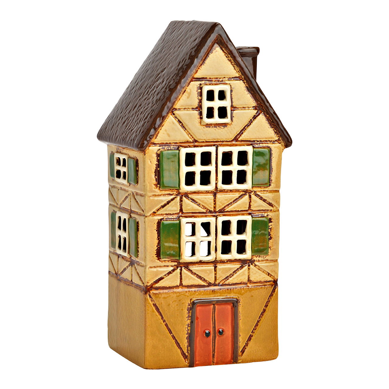 Lichthaus aus Porzellan, Bunt (B/H/T) 12x27x10cm