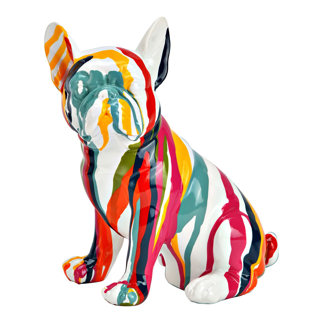 Figur Hund Dogge aus Poly, Bunt (B/H/T) 17x20x12cm