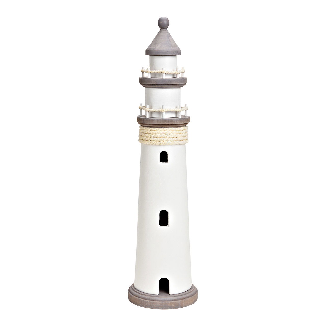 Faro in legno bianco (L/H/D) 12x48x12cm