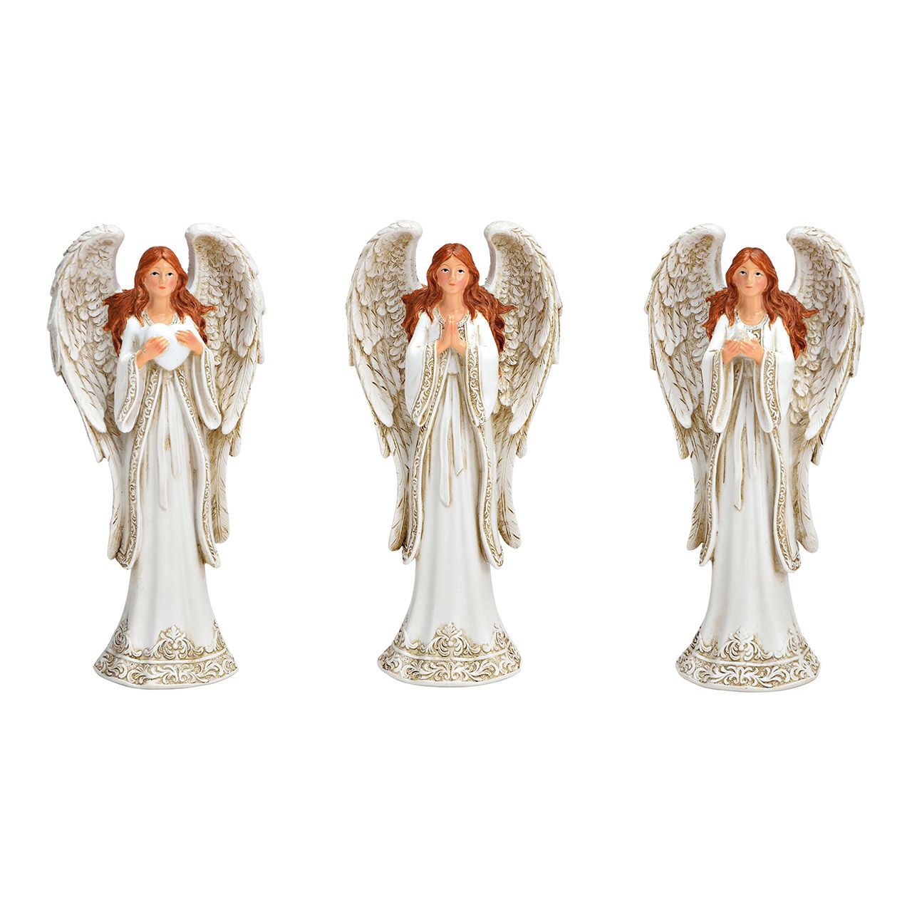 Angel from poly white 3-fold, (W/H/D) 6x13x4cm