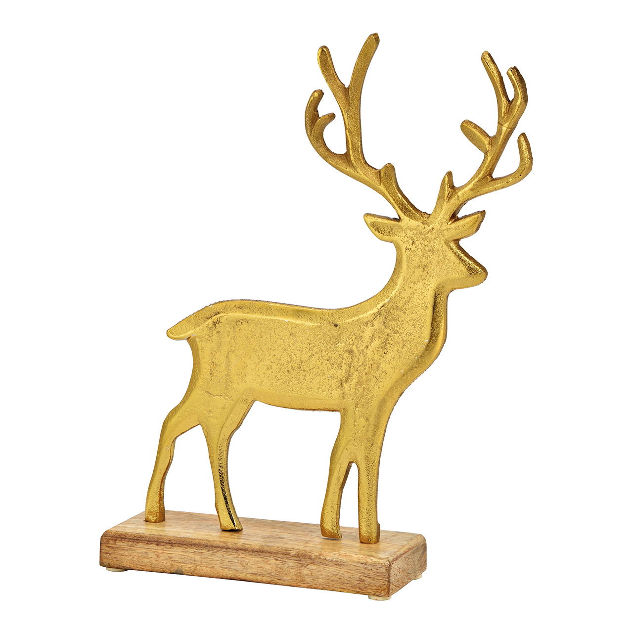 Stag standaard op mangohout Goud metalen voet (B/H/D) 25x32x6cm