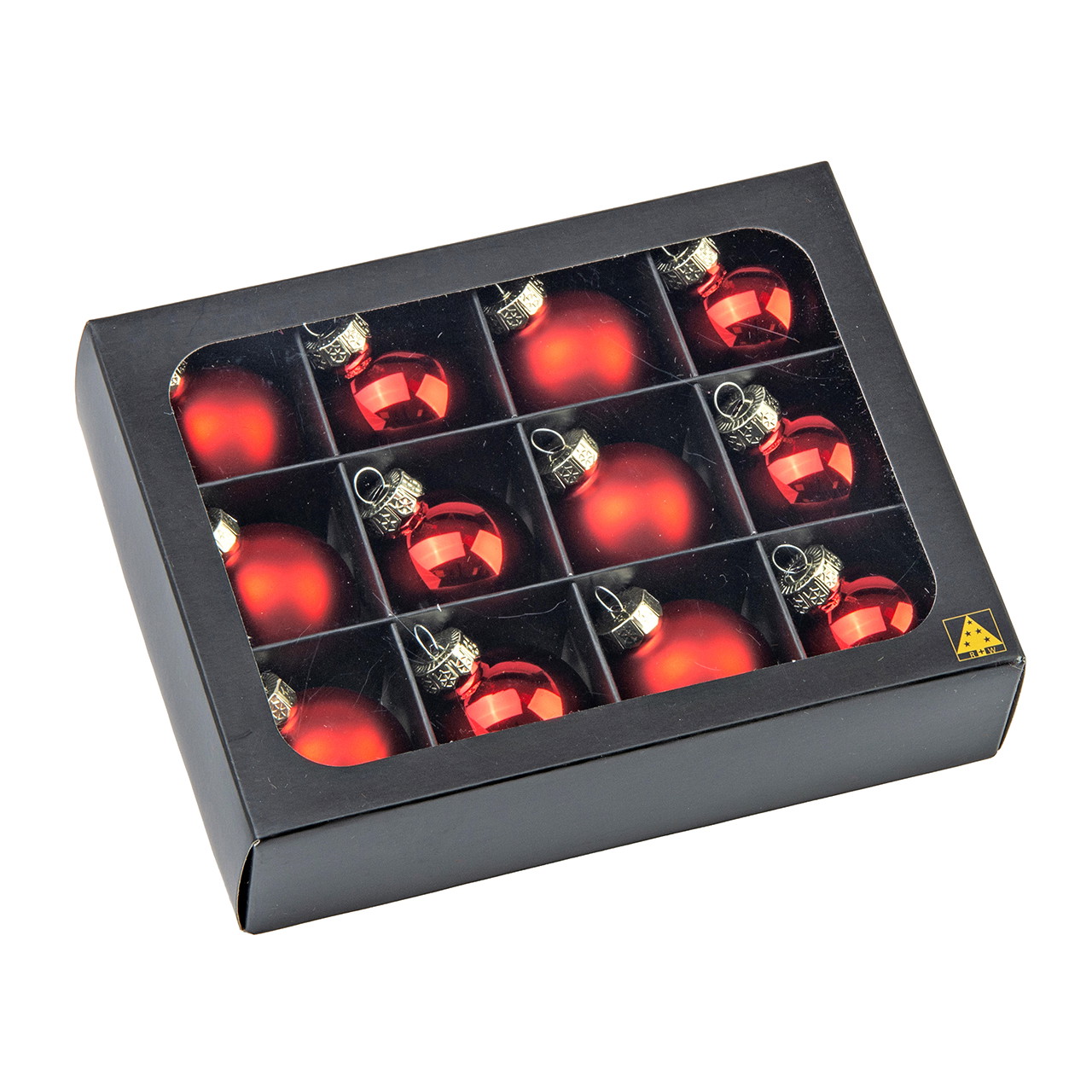 Weihnachtskugeln, Christbaumkugeln, rote Kugeln, Glaskugeln, Verpackungset