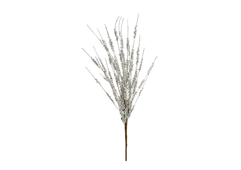 Christmas branch with glitter plastic silver (W/H/D) 10x45x5cm