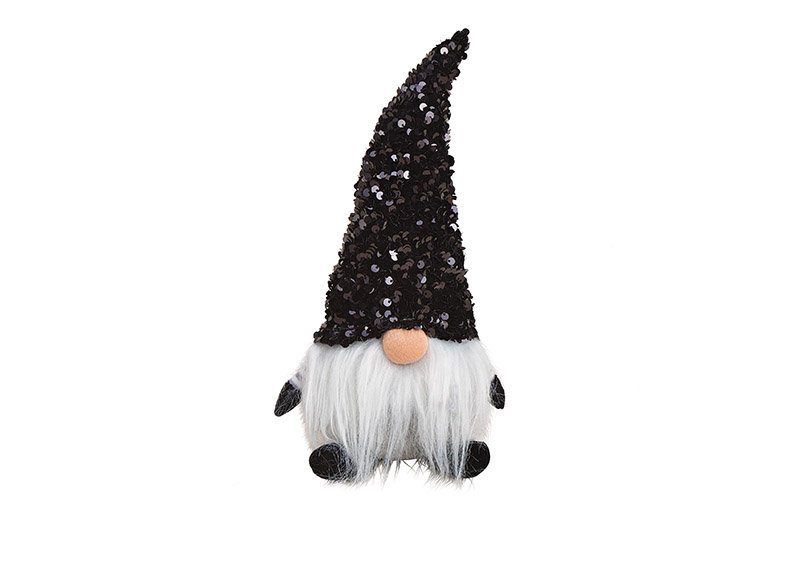 Gnome made of textile gray, black (w / h / d) 14x29x11cm