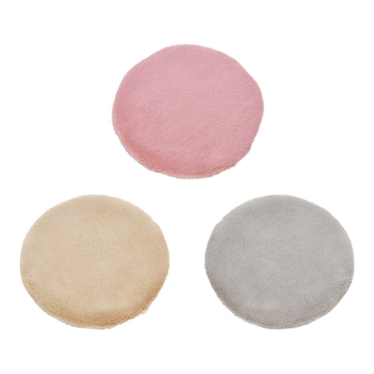 Seat cushion faux fur made of polyester brown, beige, pink 3-fold, Ø35cm Seat cushion faux fur made of polyester brown, beige, pink 3-fold, Ø35cm