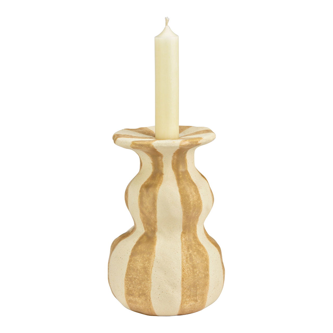 Keramische kandelaar, beige (B/H/D) 10x16x10cm Krug, Töpferei, Vase, Pilz, Pflanze