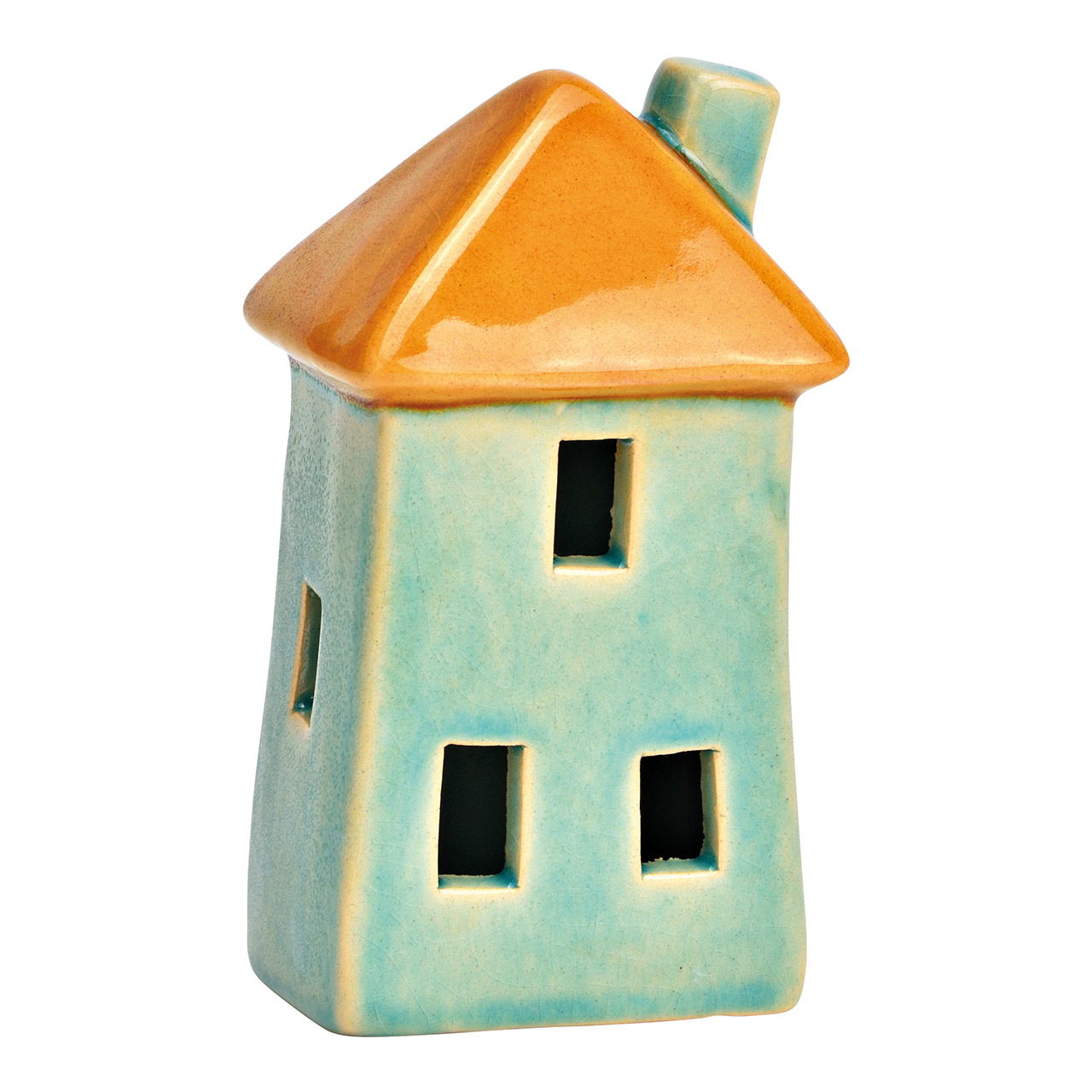 Ceramic house mint (W/H/D) 7x14x6cm