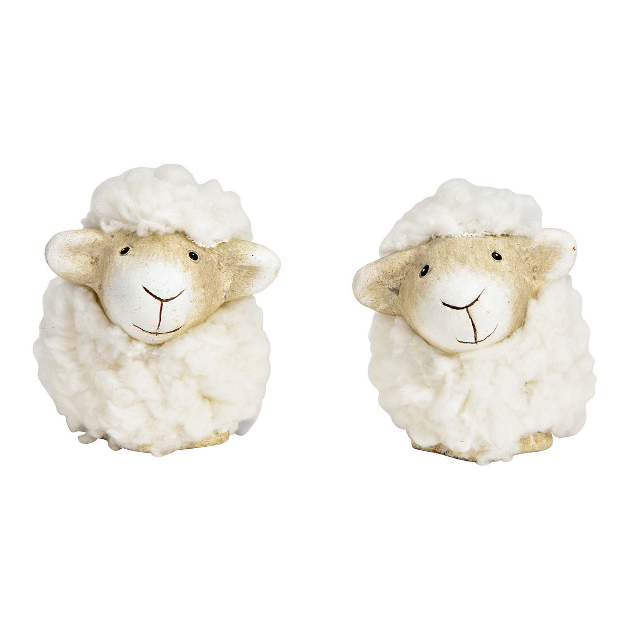 Schaap van klei, imitatiebont wit 2-voudig, (B/H/D) 5x4x5cm Schaap van klei, imitatiebont wit 2-voudig, (B/H/D) 5x4x5cm
