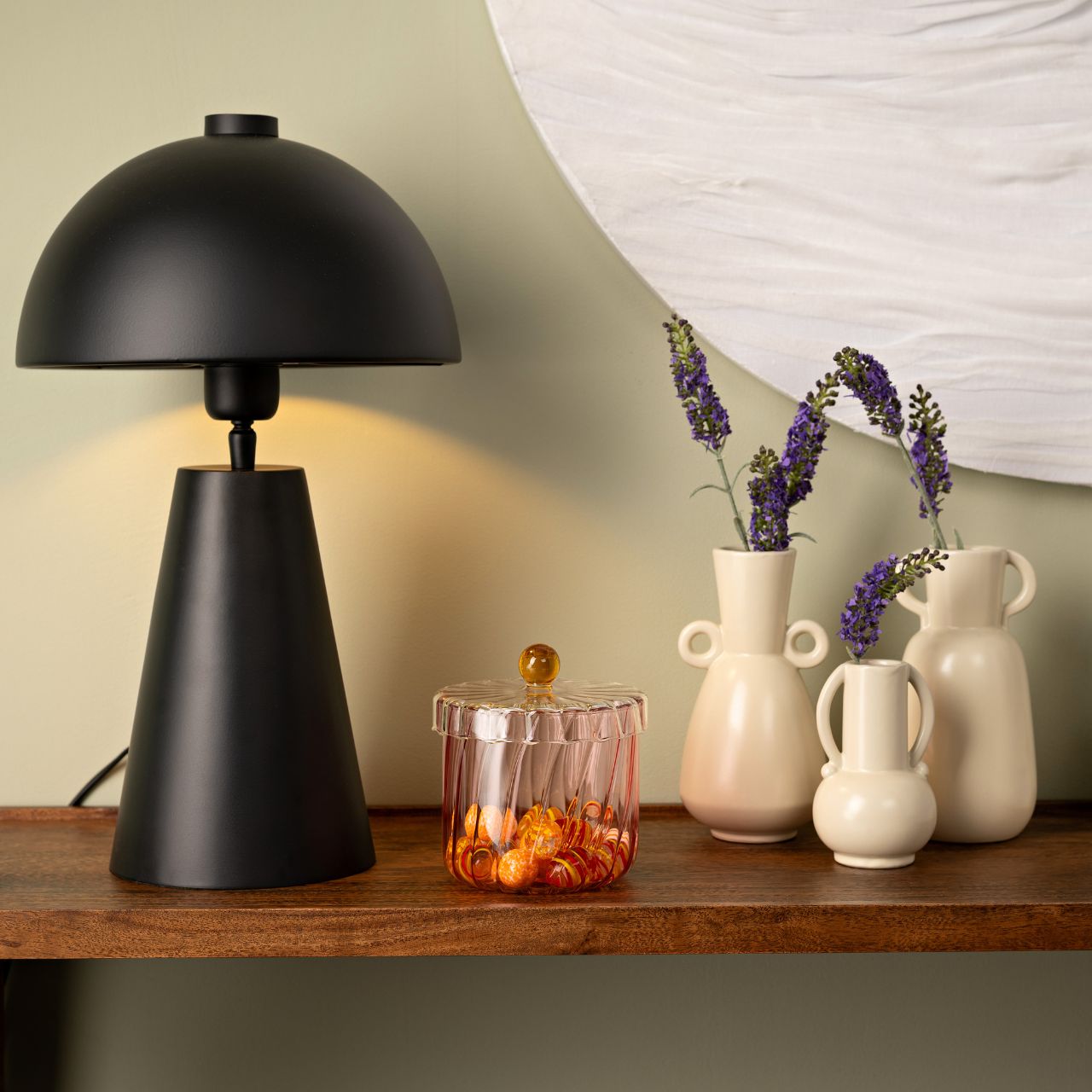 Barattolo in vetro, 2 scomparti, verde/rosa (L/H/D) 12x13x12cm 700ml Lampe, Tischlampe, Flasche, Kosmetik, Parfüm