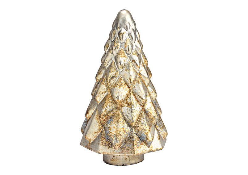 Árbol de Navidad de cristal Oro Antiguo (A/A/A) 11x25x11cm