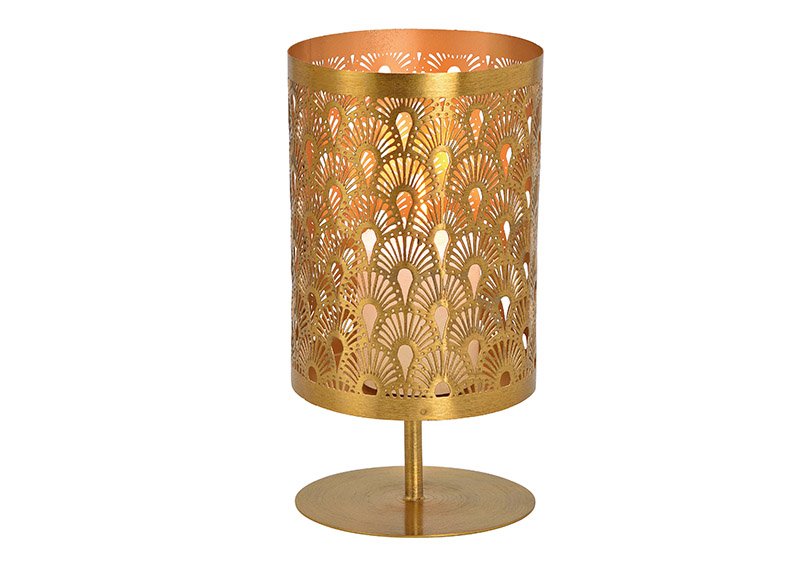 Lanterna, metallo oro, (L/H/D) 13x25x13cm