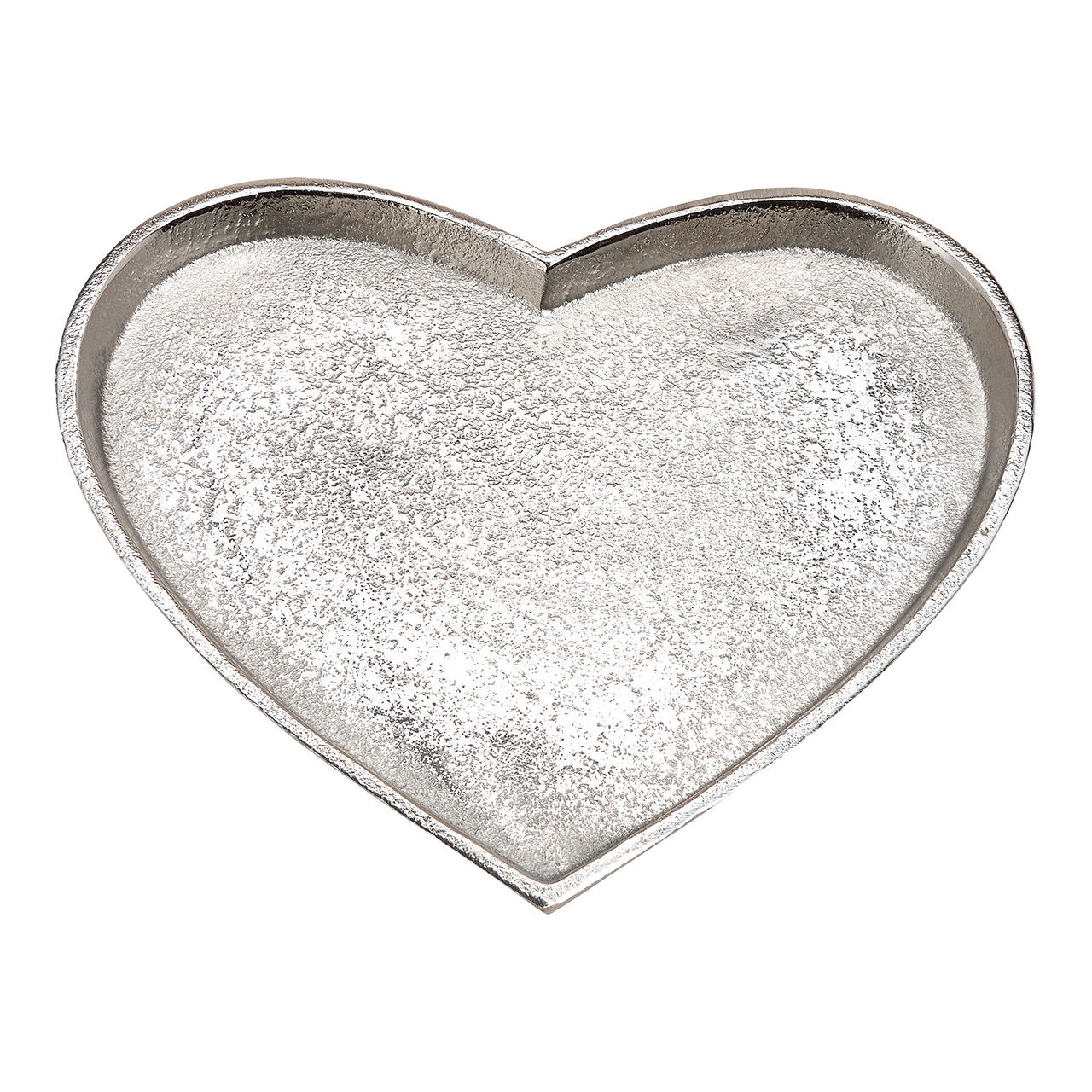 Decorative plate, tray heart made of silver metal (W/H/D) 21x2x23cm Decorative plate, tray heart made of silver metal (W/H/D) 21x2x23cm