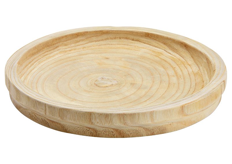 Paulownia wood bowl natural (W/H/D) 32x4x32cm