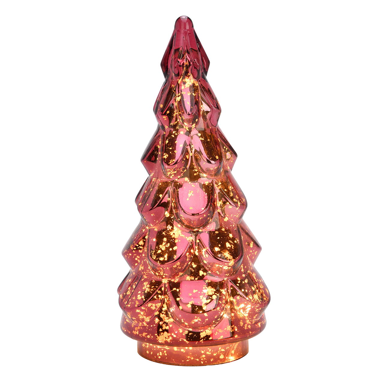Tannenbaum LED aus Glas Pink/Rosa (B/H/T) 16x37x16cm exkl. 3xAA Spielzeug