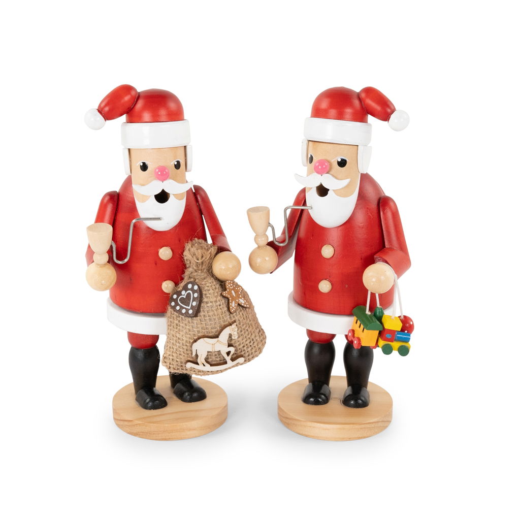 Uomo che fuma Babbo Natale 2 motivi assortiti, legno, 8x9x18,5cm, 1 pz, rosso Figur, Baby, Person, Nussknacker