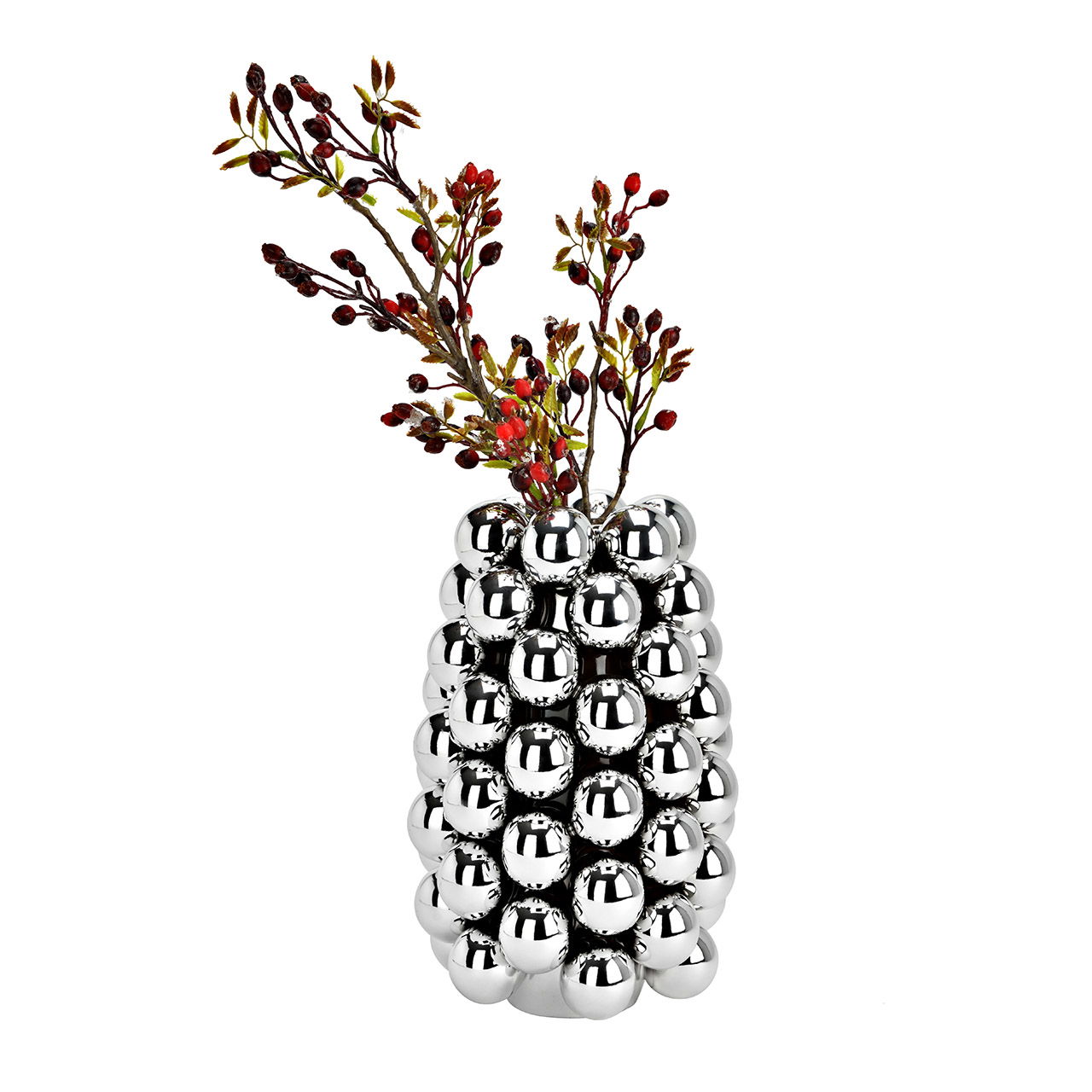 Vase Bubble aus Porzellan, Silber (B/H/T) 16x24x16cm Vase Bubble aus Porzellan, Silber (B/H/T) 16x24x16cm