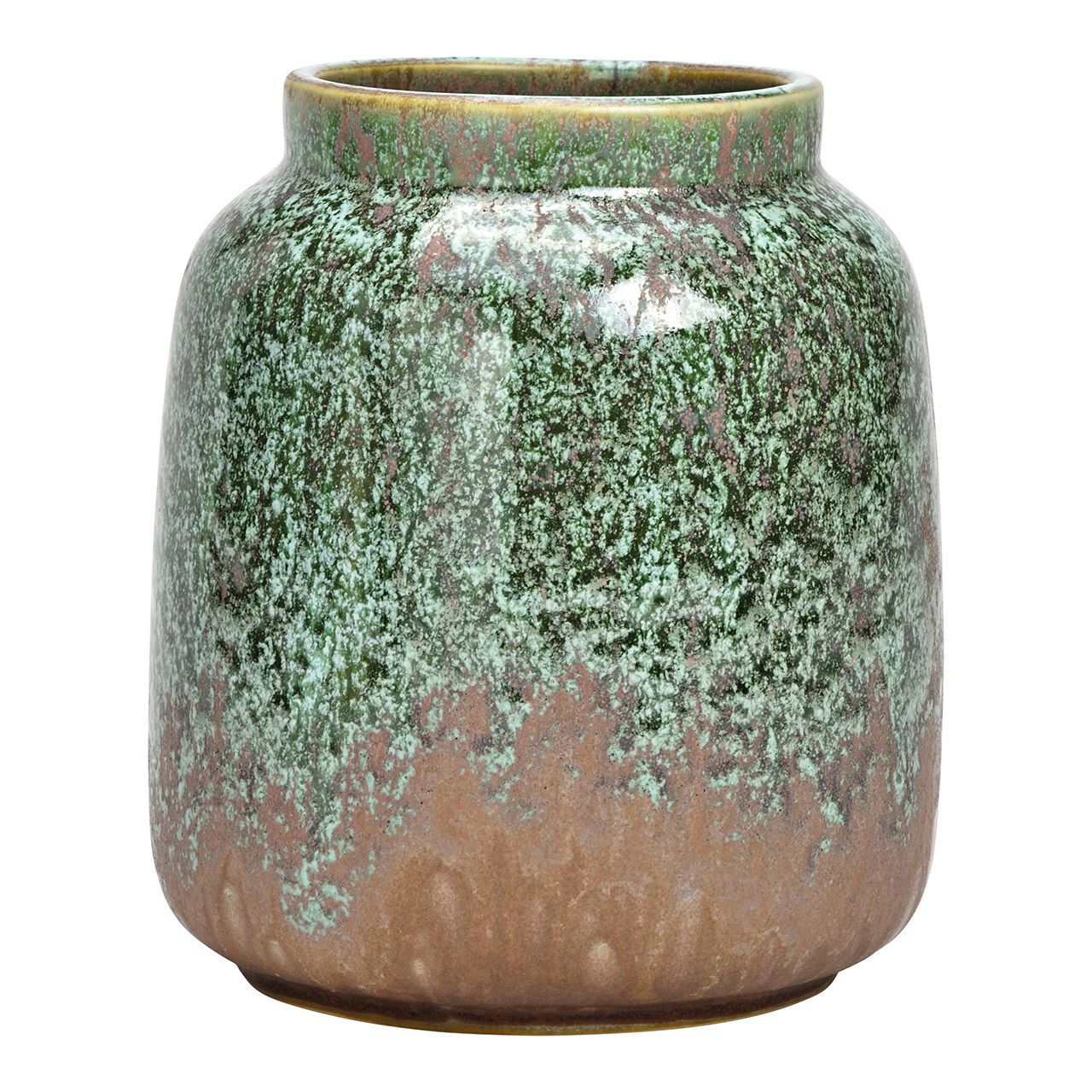 Vaso in porcellana verde/taupe (L/H/D) 13x16x13cm