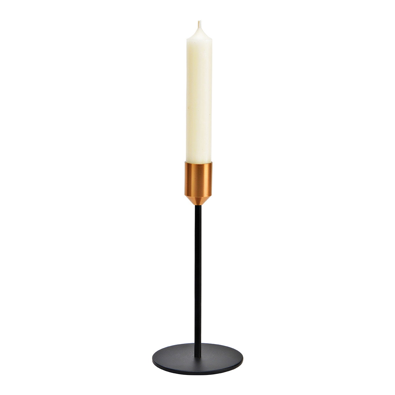 Portavelas de metal dorado/negro (A/A/P) 8x18x8cm Portavelas de metal dorado/negro (A/A/P) 8x18x8cm