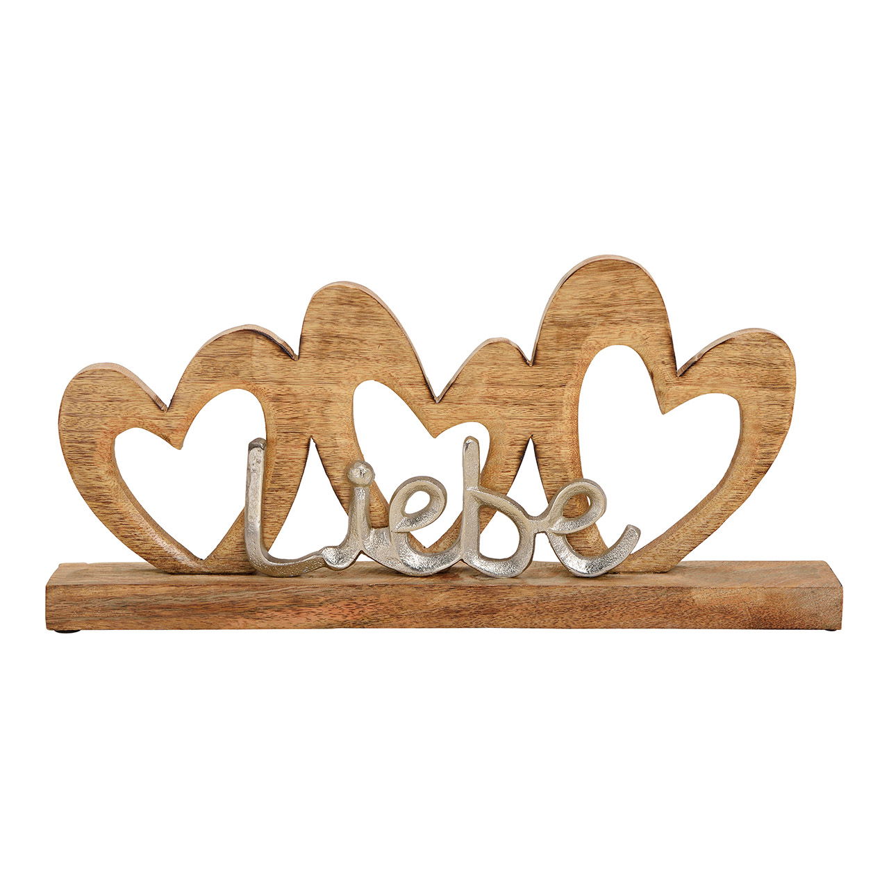 Gruppo cuore con scritta in metallo, amore, in legno Marrone (L/H/D) 41x20x6cm