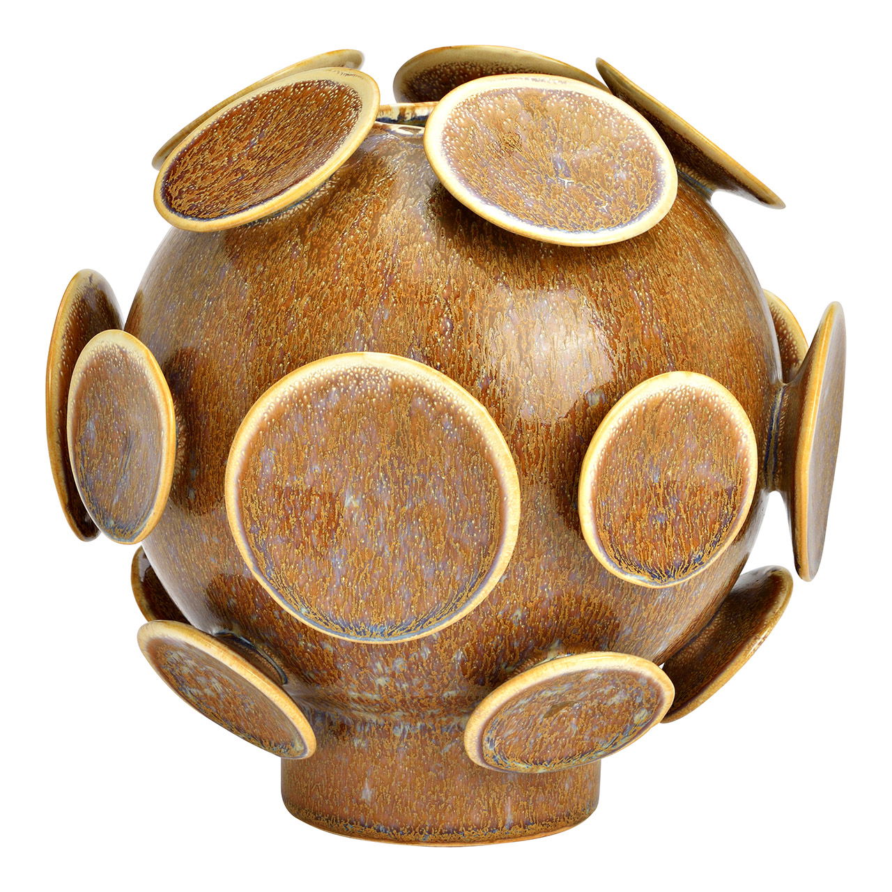 Vase en céramique, brun (L/H/P) 24x23x24cm Bronze, Töpferei, Krug, Kunst, Kunsthandwerk