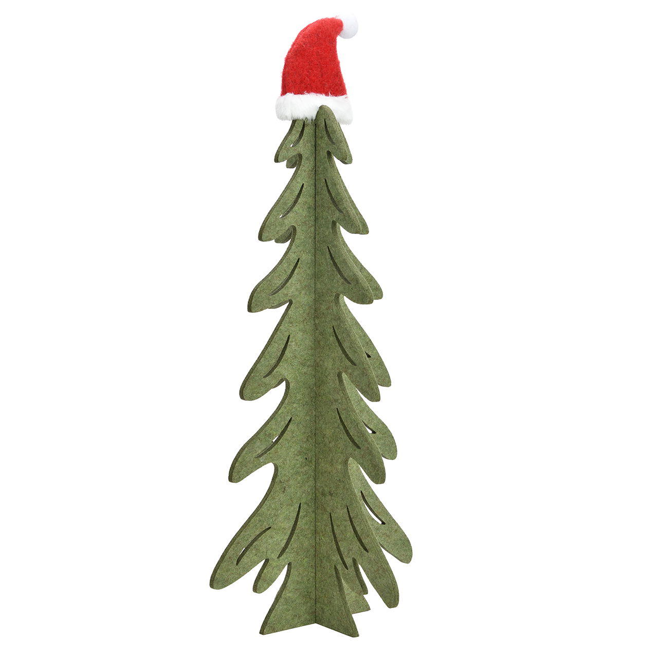 Sapin avec bonnet de Noël enfichable en feutre vert (L/H/P) 31x80x31cm Weihnachten, Weihnachtsdekorationen, Festival