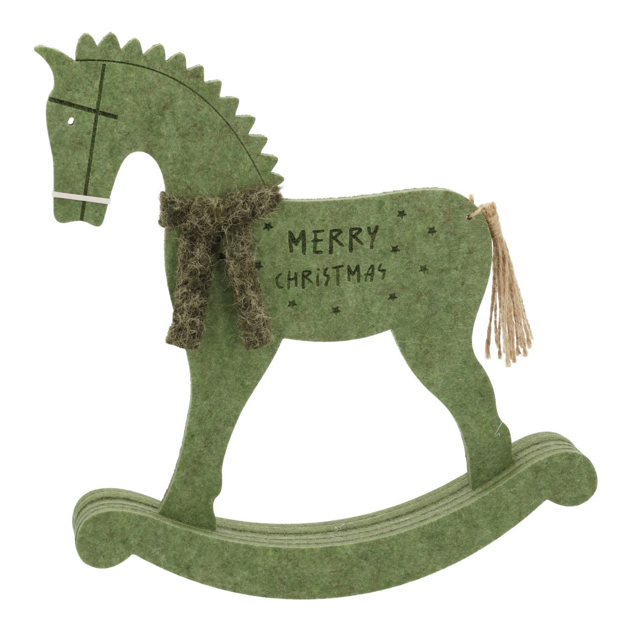 Schaukelpferd aus Filz Grün (B/H/T) 29x29x4cm Moebel