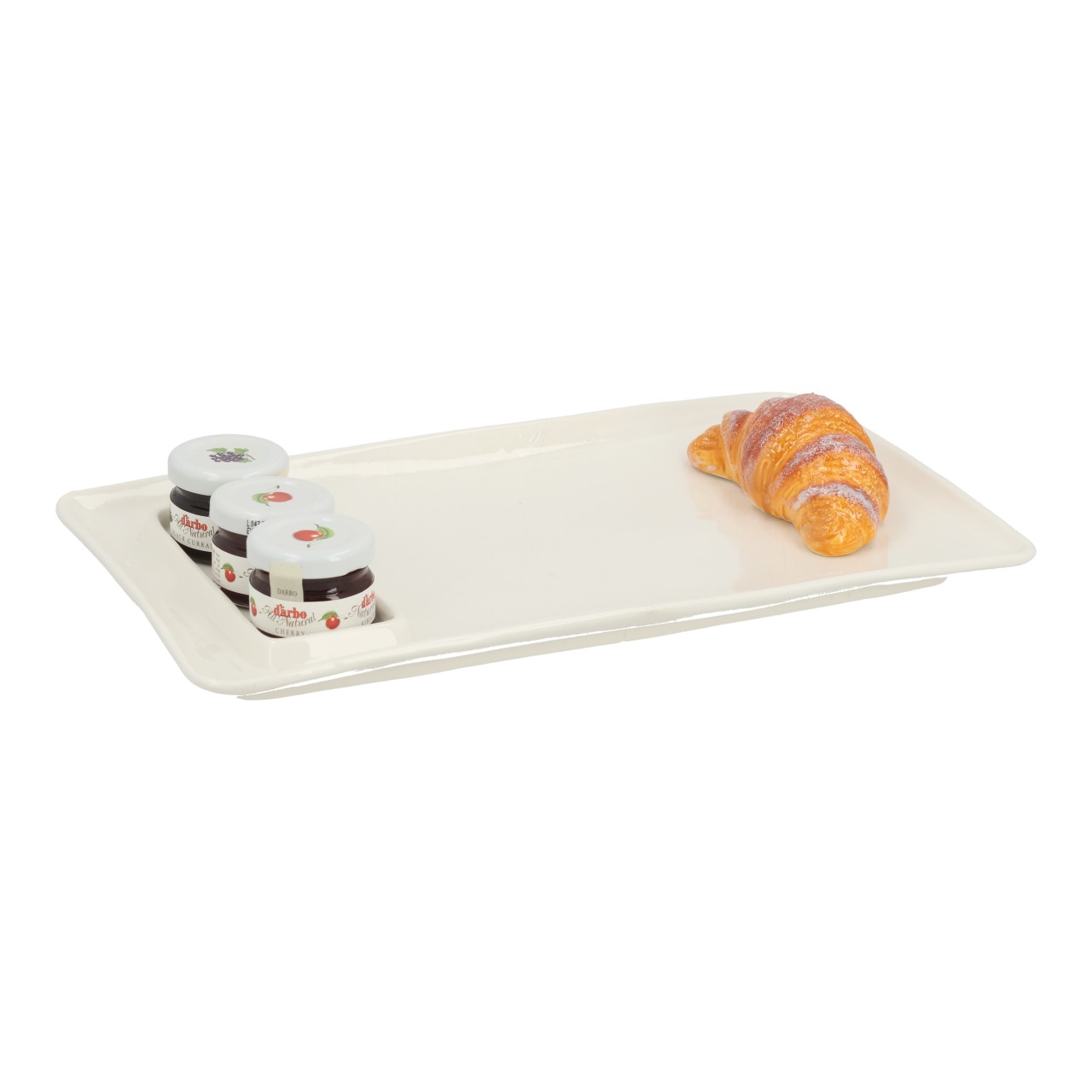Kachelplatte, Ceranfeldablage, Croissant, Marmelade-Set, Lunchtray