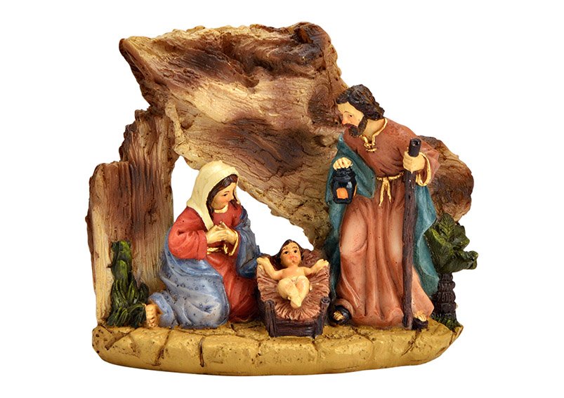 Nativity scene of poly colorful (W/H/D) 12x10x5cm